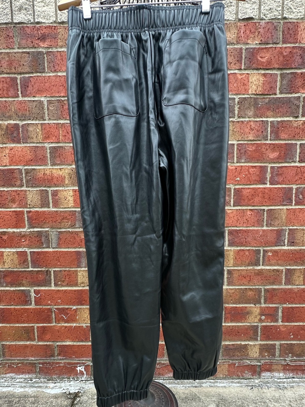 Avec Les Filled Anthropologie Sleek Jogger Moto  Faux Leather Streetwear Pants - Picture 10 of 16